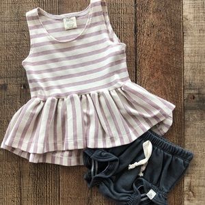 Lulu and roo peplum and short set size 12/18m